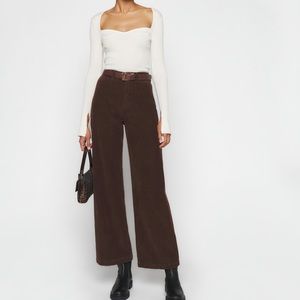 Reformation Logan high rise wide leg corduroy pant